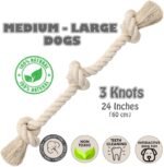 Barida Natural White Cotton Tough Dog Rope Toy. Non Toxic and Premium Rope Dog Tug Toy for Medium & Large Dogs. - Image 3