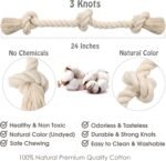 Barida Natural White Cotton Tough Dog Rope Toy. Non Toxic and Premium Rope Dog Tug Toy for Medium & Large Dogs. - Image 4