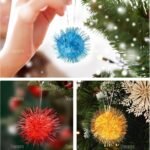 AUEAR, 12 Pack 2 Inch Sparkle Ball Shiny Tinsel Pom Poms Interactive Balls Cat Toy for Kittens Red Green Purple Gold Sliver Blue - Image 4