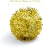 AUEAR, 12 Pack 2 Inch Sparkle Ball Shiny Tinsel Pom Poms Interactive Balls Cat Toy for Kittens Red Green Purple Gold Sliver Blue - Image 7