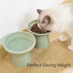 2 Extra Wide Elevated Cat Food Bowl, Ceramic Cat Bowls for Food and Water, Wide Shallow Cat Food Dish, Whisker Fatigue, Lead & Cadmium Free, Great Height for Cat - Image 5
