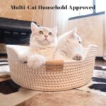 CHEERHOME PETS Cat Bed Basket with Cushion, Cute Pet Bed for Indoor Cats Couch, Kitten Bed for Medium and Large Cat, All Season Universal(White) - Image 7