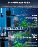 Pawfly Internal Aquarium Filter with 55 GPH Water Pump Quiet Submersible Bio Sponge Foam Filter - Image 4