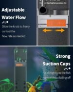 Pawfly Internal Aquarium Filter with 55 GPH Water Pump Quiet Submersible Bio Sponge Foam Filter - Image 5