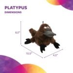 TrustyPup Strong 'N Silent Platypus Silent Squeak Plush Dog Toy, Chew Guard Technology - Brown, Large - Image 4