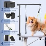 Pawaboo Dog Grooming Table Arm With Clamp, 35" Stand and Free Two No Sit Haunch Holder With Loop, Foldable for Small Medium Pet, Groomer Partner - Image 5
