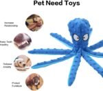 Dog Squeaky Toys Octopus - No Stuffing Crinkle Plush Dog Toys for Puppy Teething, Durable Interactive Dog Chew Toys for Small, Medium and Large Dogs Training and Reduce Boredom, 2 Pack - Image 7