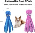 Dog Squeaky Toys Octopus - No Stuffing Crinkle Plush Dog Toys for Puppy Teething, Durable Interactive Dog Chew Toys for Small, Medium and Large Dogs Training and Reduce Boredom, 2 Pack - Image 8