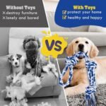 [3 Pack] Dog Rope Toys, Indestructible Dog Toys for Large and Medium Aggressive Chewers, Heavy Duty Dog Rope Toy for Large Breed, Cotton Tug of War Dog Chew Toys for Boredom, Teeth Cleaning - Image 5