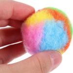Ipetboom 20Pcs Rainbow Yarn Cat Balls Toy for Indoor Cats - Interactive Kitten Play Plush Balls 1.37 Inch Lightweight Cat Chewing and Chasing Toys - Image 3