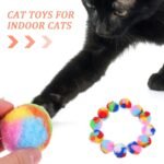 Ipetboom 20Pcs Rainbow Yarn Cat Balls Toy for Indoor Cats - Interactive Kitten Play Plush Balls 1.37 Inch Lightweight Cat Chewing and Chasing Toys - Image 5