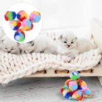 Ipetboom 20Pcs Rainbow Yarn Cat Balls Toy for Indoor Cats - Interactive Kitten Play Plush Balls 1.37 Inch Lightweight Cat Chewing and Chasing Toys - Image 6