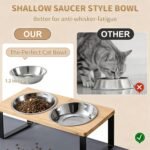 Upgraded Elevated Cat Bowls with Food Mat,15°Tilted Stand Anti Vomiting Raised Cat Dishes for Food and Water,2 Stainless Steel Bowls for Cats and Puppy - Image 7