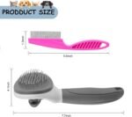 Cat Brushes for Indoor Cats, Dog Brush for Shedding with Metal Cat Comb, Self Cleaning Pet Hair Brush with Release Button for Grooming Kitten(Dark Gray) - Image 3
