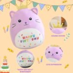 SQEQE Kawaii Cat Plushie Cat Stuffed Animal with Golden Crown Soft Kitty Stuffed Toy Birthday Party Decoration Gift for Kids Girls Boys(Purple Caticorn,10 Inch) - Image 5
