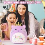 SQEQE Kawaii Cat Plushie Cat Stuffed Animal with Golden Crown Soft Kitty Stuffed Toy Birthday Party Decoration Gift for Kids Girls Boys(Purple Caticorn,10 Inch) - Image 10