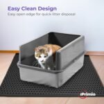 iPrimio Large Cat Litter Trapper Mat with Urine/Waterproof Layer, Large Holes, Puppy Pad Option for Messy Cats, Soft on Paws, Light, 30 x 23 (Black Colour) - Litter Mat - Image 3