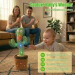 Ayeboovi Dancing Talking Cactus Baby Toy Mimicking Recording Cactus Toy Repeats What You Say 120 Songs Toddler Toys Easter Gifts for Kids Birthday Pranks for Toddlers Autism Toys for 3 4 5 6+ - Image 5