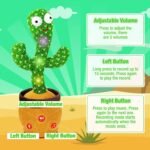 Ayeboovi Dancing Talking Cactus Baby Toy Mimicking Recording Cactus Toy Repeats What You Say 120 Songs Toddler Toys Easter Gifts for Kids Birthday Pranks for Toddlers Autism Toys for 3 4 5 6+ - Image 6