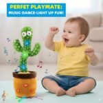 Ayeboovi Dancing Talking Cactus Baby Toy Mimicking Recording Cactus Toy Repeats What You Say 120 Songs Toddler Toys Easter Gifts for Kids Birthday Pranks for Toddlers Autism Toys for 3 4 5 6+ - Image 7