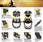 3D-Rings Industrial Fall Protection Safety Harness With Waist Tounge Buckle | Leg Tounge Buckles | Waist & Shoulder Pad Support CSA＆ANSI Compliant Full Body Personal Protection Equipment - Image 4