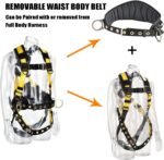 3D-Rings Industrial Fall Protection Safety Harness With Waist Tounge Buckle | Leg Tounge Buckles | Waist & Shoulder Pad Support CSA＆ANSI Compliant Full Body Personal Protection Equipment - Image 5