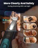 oneisall Quiet Dog Clippers for Grooming LED Light, Cordless Dog Grooming Kit 4 in 1, 2000mAh Pet Clippers Paw Trimmer Nail Grinder for Paw, Nail, Face, Ears, Legs, Body - Image 5
