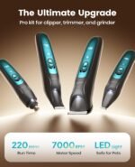 oneisall Quiet Dog Clippers for Grooming LED Light, Cordless Dog Grooming Kit 4 in 1, 2000mAh Pet Clippers Paw Trimmer Nail Grinder for Paw, Nail, Face, Ears, Legs, Body - Image 8