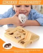Guinea Pig Foraging Toy, 6 in 1 Hamsters Wooden Interactive Enrichment Set, Treat Dispenser for Small Animals, Suitable for Rabbits, Bunny, Chinchillas, Rats and Gerbils - Image 8