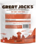 Great Jack’s Dog Treats Pouch Beef Jerky Sticks Air-Dried Fully Digestible Dog Food Snacks with Single Ingredient Made in Canada for Your Furry Friends, 198g - Image 3