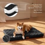 Patas Lague Orthopedic Dog Bed Large Sized Dog 91x61cm, Waterproof Soft Comfortable Egg Crate Foam Large Pet Beds Crate Mat with Removable Washable Cover and Nonskid Bottom, Black - Image 3