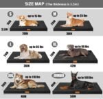 Patas Lague Orthopedic Dog Bed Large Sized Dog 91x61cm, Waterproof Soft Comfortable Egg Crate Foam Large Pet Beds Crate Mat with Removable Washable Cover and Nonskid Bottom, Black - Image 5