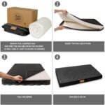 Patas Lague Orthopedic Dog Bed Large Sized Dog 91x61cm, Waterproof Soft Comfortable Egg Crate Foam Large Pet Beds Crate Mat with Removable Washable Cover and Nonskid Bottom, Black - Image 6