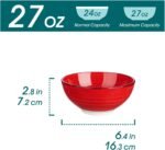 vancasso Bonita 27 Oz Cereal Bowls Set of 6, Ceramic Bowls, 6 Inch Soup Bowls, Dishwasher & Microwave Safe - Image 3