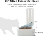 Marchul Tilted Cat Bowl Set for Food and Water, Food Feeding Raised Dishes for Puppies - Image 5