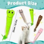 Andiker Cat Toys for Indoor Cats,10.24in Plush Catnip Toy with Crinkle Paper Inside,Fluffy Interactive Cat Toy with Feather and 2 Sisal Scratchers for Biting, Chewing, Scratching and Kicking - Image 3