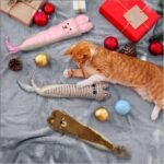 Andiker Cat Toys for Indoor Cats,10.24in Plush Catnip Toy with Crinkle Paper Inside,Fluffy Interactive Cat Toy with Feather and 2 Sisal Scratchers for Biting, Chewing, Scratching and Kicking - Image 6