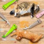 Andiker Cat Toys for Indoor Cats,10.24in Plush Catnip Toy with Crinkle Paper Inside,Fluffy Interactive Cat Toy with Feather and 2 Sisal Scratchers for Biting, Chewing, Scratching and Kicking - Image 7