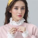 NICENEEDED Pleated Fake Collar Shirts with Wrist Cuffs, Detachable Victorian Chiffon False Dickey Collar Blouse Set, Half Shirt Collar for Women Sweater Coat - Image 4