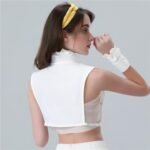 NICENEEDED Pleated Fake Collar Shirts with Wrist Cuffs, Detachable Victorian Chiffon False Dickey Collar Blouse Set, Half Shirt Collar for Women Sweater Coat - Image 8