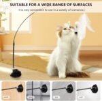 Cat Toy with Suction Cup Base, Interactive Cat Teaser Wand & 10 Feather Refills Retractable Cat Toy for Indoor, Cats Kittens Exercise Play (Colorful) - Image 6