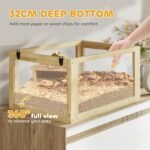 PawHut Wooden Hamster Cage, 3 Tier Gerbil Cage with Detachable 12.6" Deep Bottom, Hut, Seesaw, Exercise Wheel, Ramps, Small Animal Habitat for Dwarf, Rat, 24" x 16" x 29.5" - Image 5