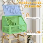 PawHut Wooden Hamster Cage, 3 Tier Gerbil Cage with Detachable 12.6" Deep Bottom, Hut, Seesaw, Exercise Wheel, Ramps, Small Animal Habitat for Dwarf, Rat, 24" x 16" x 29.5" - Image 6