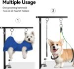 Foldable Dog Grooming Arm with Clamp: Adjustable Height 66cm-102cm, Dog Grooming Table Arm with Hammock and No-Sit Holder, Grooming Restraint for Small Medium Dogs at Home or Salon - Image 3