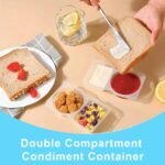 20-Pack Reusable Double Compartment Snack Containers with Lids - BPA-Free PP Meal Prep Bento Boxes for Kids Lunch, Fruit & Dips, Microwave/Dishwasher Safe - Image 3