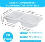 20-Pack Reusable Double Compartment Snack Containers with Lids - BPA-Free PP Meal Prep Bento Boxes for Kids Lunch, Fruit & Dips, Microwave/Dishwasher Safe - Image 4