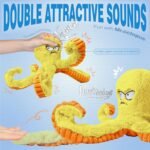 LEGEND SANDY Tough Dog Toys, Stuffed Chew Large Dog Toys to Keep Them Busy, Interactive Squeaky Tug of War Doggie Toy, Crinkle Yellow Octopus - Image 3