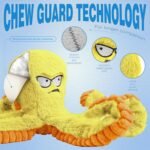 LEGEND SANDY Tough Dog Toys, Stuffed Chew Large Dog Toys to Keep Them Busy, Interactive Squeaky Tug of War Doggie Toy, Crinkle Yellow Octopus - Image 4