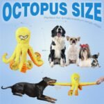 LEGEND SANDY Tough Dog Toys, Stuffed Chew Large Dog Toys to Keep Them Busy, Interactive Squeaky Tug of War Doggie Toy, Crinkle Yellow Octopus - Image 6