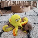 LEGEND SANDY Tough Dog Toys, Stuffed Chew Large Dog Toys to Keep Them Busy, Interactive Squeaky Tug of War Doggie Toy, Crinkle Yellow Octopus - Image 9